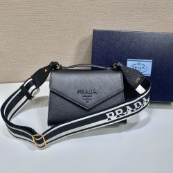 Prada oblique crossbag 1BD317 Saffiano leather Monochrome handbag