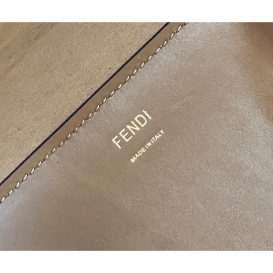 Fendi Sunshine Medium FF white glazed fabric shopper with inlay  Height: 31 cm Depth: 17 cm Width: 35 cm