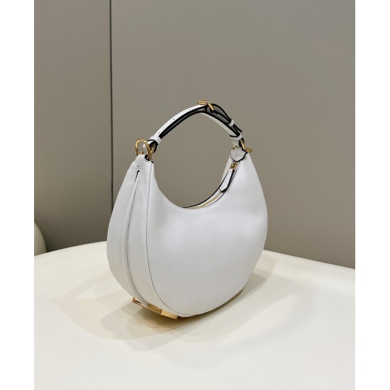 Fendi graphy Small White leather bag Height: 24.5 cm Depth: 10 cm Width: 29 cm