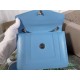 BVLGARI Niu series Niagara sapphire blue calfskin bag body size: 20*14.5*5cm