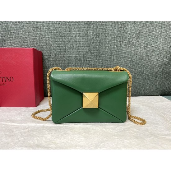 VALENTINO sheepskin tofu bag, with a large rivet on the front