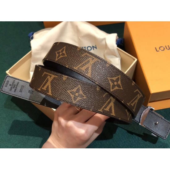 Louis Vuitton Classic Old Flower Noodles, color matching and flat black bottom is 3.0cm wide, which can be used double -sided