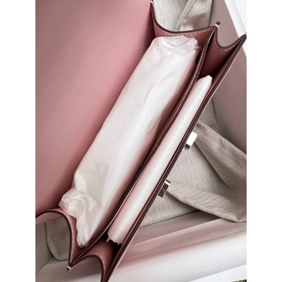 Hermès Top Replica Constance Cherry Blossom Pink Silver Buckle