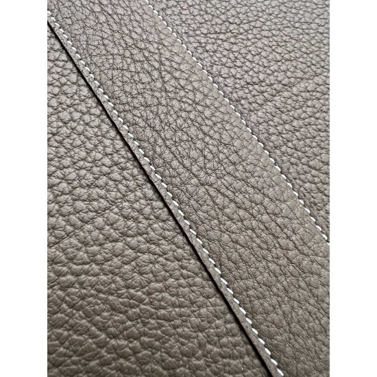 Hermès Top Replica Gardn Party 36 Negond/Canvas Elephant Gray Spelling Glacier White