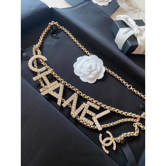 CHANEL NECKLACES Classic 6 Alphabet Crystal waist chain