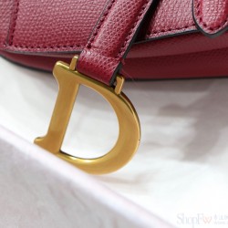 Dior Saddle Bag Top Replica Bags Red Grained Calf Leather