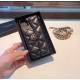 CHANEL Chain Small Gold Ball Diamond Lamb Leather Phone Case