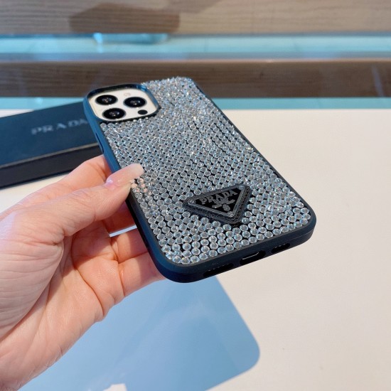 Prada Hand-Applied Diamond Cell Phone Case