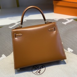 Hermès Kelly25 Box leather golden brown