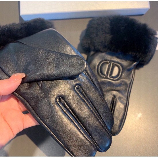 Dior Lazy Rabbit F -Sheepskin Gloves Mobile Phone Touch Screen