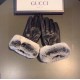 Gucci 2021 Autum and Winter Lazy Rabbit Fur Touch Screen Sheepskin Gloves