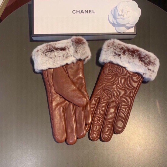 CHANEL FALL and Winter Rabbit Fur Sheepskin Gloves Mobile Touch Screen Code ML
