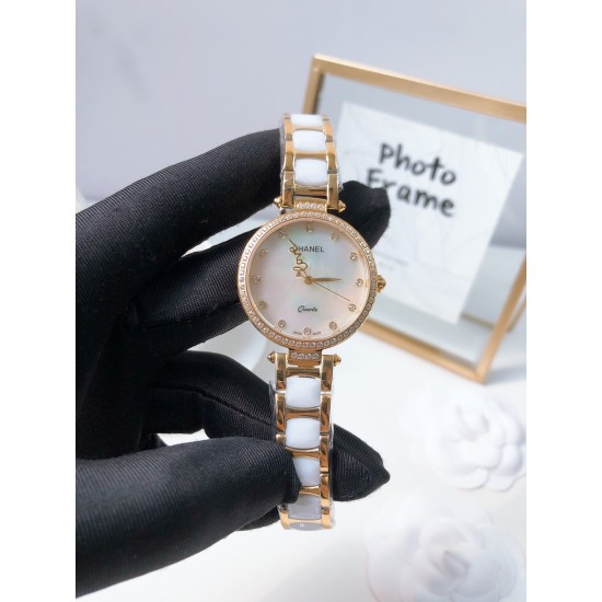 CHANEL LADY's New Mother-OF-Pearl Dial Watch 316 Stainless Steel Case
