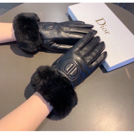Dior Lazy Rabbit F -Sheepskin Gloves Mobile Phone Touch Screen