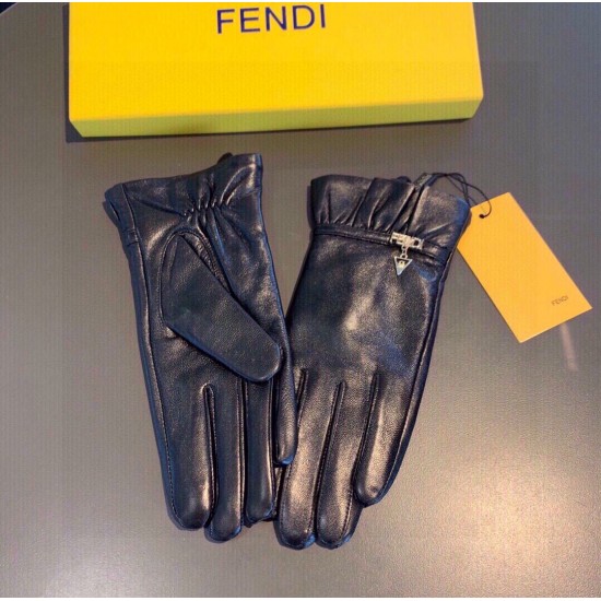 Fendi Sheepskin Gloves Mobile Phone Touch Screen