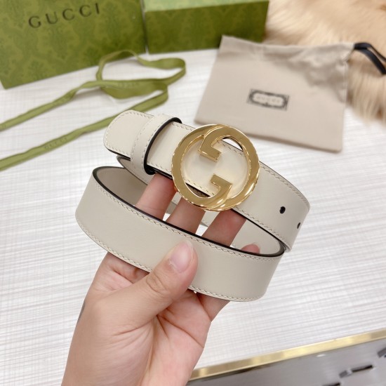 Gucci Double-Sided Plain Cowhide with A Width of 3.0cm Multi-COLOR OLL SET of Packaging