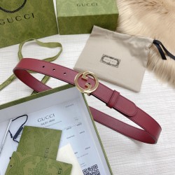 Gucci Double-Sided Plain Cowhide with A Width of 3.0cm Multi-COLOR OLL SET of Packaging