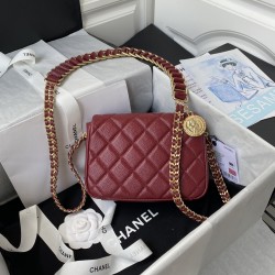 CHANEL FLAP BAG Gold Coin Size: 13×18×7cm