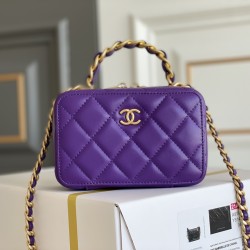 CHANEL 22A Chain Handle Cosmetic Bag Size: 14*9*6CM
