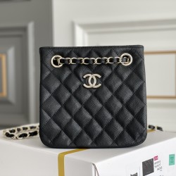 CHANEL 22S small bucket bag can be carried on one shoulder, can also be used as a crossbody bag size: 16 * 15 * 9CM