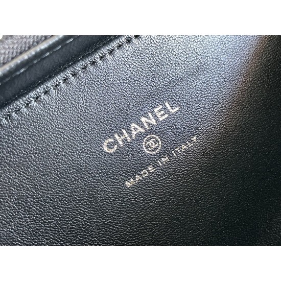 CHANEL 22A Chain Handle Cosmetic Bag Size: 14*9*6CM