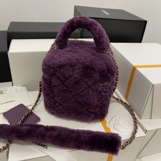 CHANEL BUCKET wool handbag / crossbody bag size: 27*17*17CM