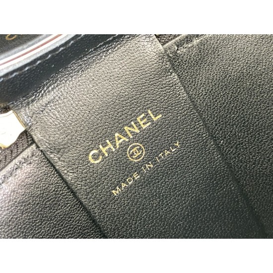 CHANEL 22A chain handle makeup bag BUCKET small bucket bag Size: 10.5*11.6*10.5CM