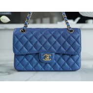 CHANEL CLASSIC FLAP BAG Pearlescent Blue Size:23CM