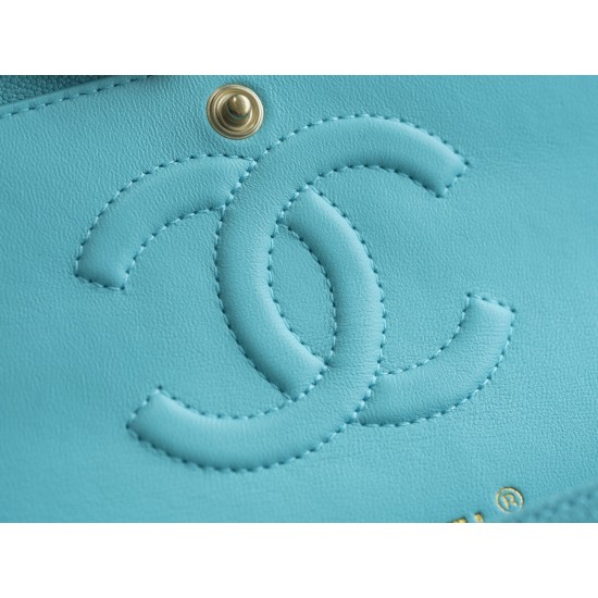 CHANEL FLAP BAG Tiffany Blue Size: 25CM