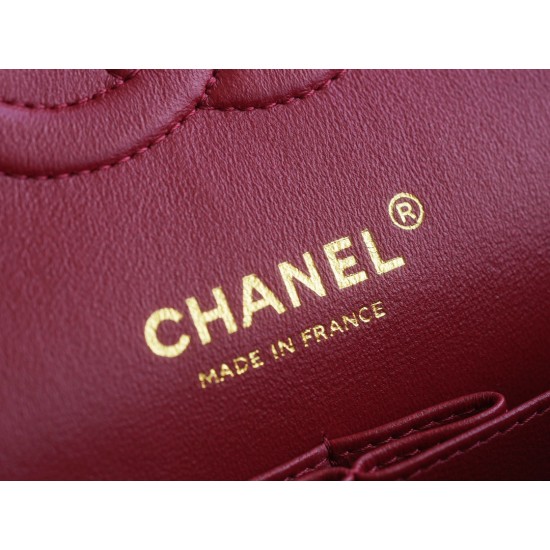 CHANEL CLASSIC FLAP BAG Burgundy Size: 25CM