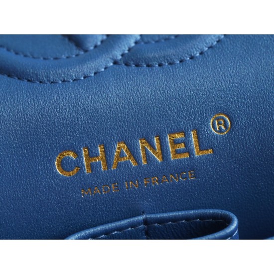 CHANEL CLASSIC FLAP BAG Pearlescent Blue Size:23CM