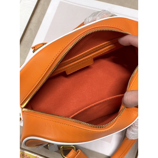 DIOR SMALL DIOR VIBE ZIP BOWLING BAG  Size:25×13×16.5cm
