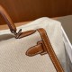 Hermès Kelly Toile H Collection Canvas with saddle leather Hand-stitched with beeswax thread Size: 28cm
