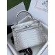 Hermès Kelly Himalayan White Imported Nile Crocodile Hand Stitched Waxed Thread Size: 28cm
