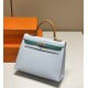 Hermès Kelly Haze Blue Hand-stitched with beeswax thread Size: 28cm