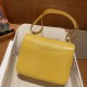 Hermès Constance 24cm Lizard leather Lizard 9L Canary yellow hand stitched 