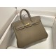 Hermes Birkin 25CM elephant grey togo leather hand stitched with beeswax thread 