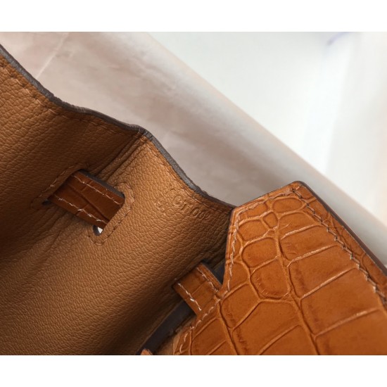 Hermes Birkin 25cm Togo leather Simulated crocodile hand stitched