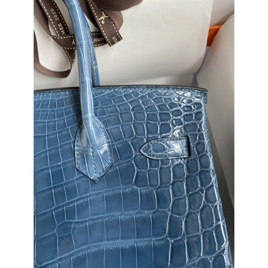 Hermes Birkin 30CM Nile crocodile leather hand stitched with beeswax thread 