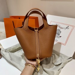 Hermes Picotin 18 & 22cm Clemence leather Pure hand waxed stitching