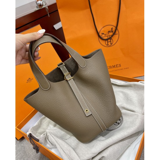 Hermes Picotin 18 & 22cm Elephant Grey TC Cowhide Purely hand stitched