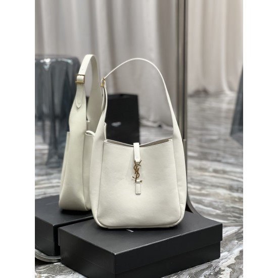 YSL LE5À7 SOFT SMALL HOBO BAG IN SMOOTH LEATHER BAG SIZE:25 X 14 X 6 CM