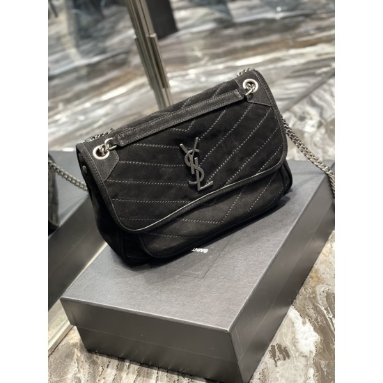 YSL NIKI MEDIUM CHAIN BAG IN SUEDE Size:28 X 20 X 8,5 CM