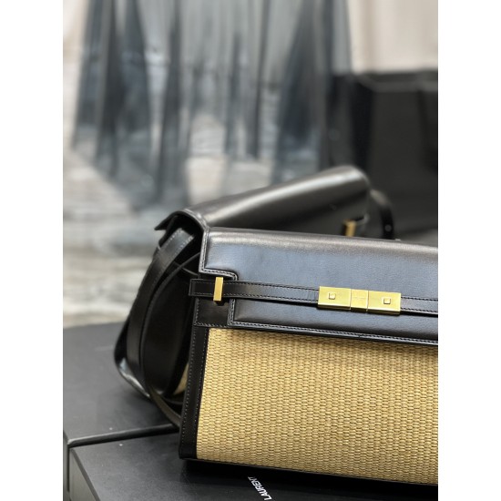 YSL MANHATTAN SHOULDER BAG IN BOX SAINT LAURENT LEATHER Size:29 X 20 X 7.5 CM