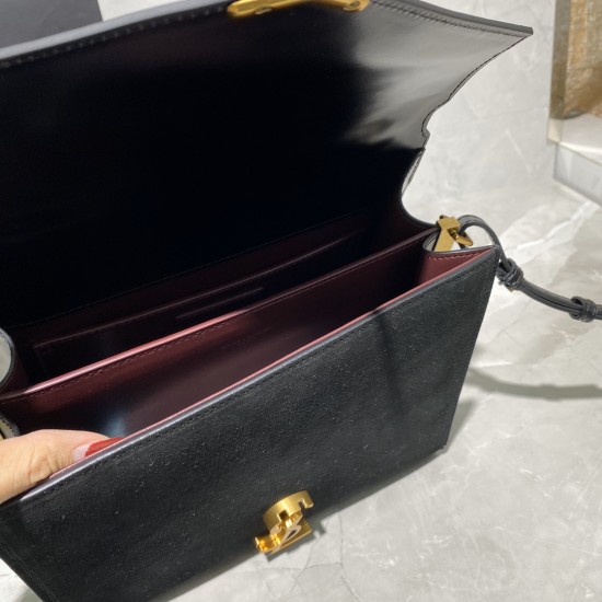 YSL CASSANDRA Suede Briefcase Size: 24.5×20×11.5cm