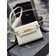 YSL MANHATTAN 24CM SMALL SHOULDER BAG IN SILK SATIN AND LEATHER
