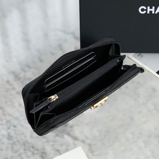 CHANEL BOY series classic wallet Size:15*10*2CM