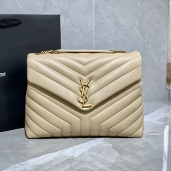 YSL LOULOU 32CM MEDIUM CHAIN BAG IN QUILTED 