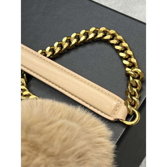 YSL PUFFER Rabbit hair BAG  Size: 35 X 23 X 13,5 CM