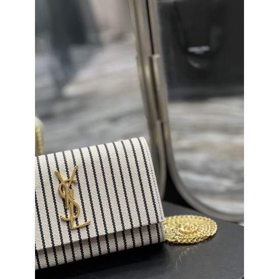 YSL KATE Cotton and linen model chain bag Size: 20x13.5x5.5cm